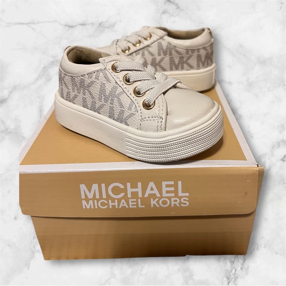Michael Kors Kids Beige and Cream Sneakers